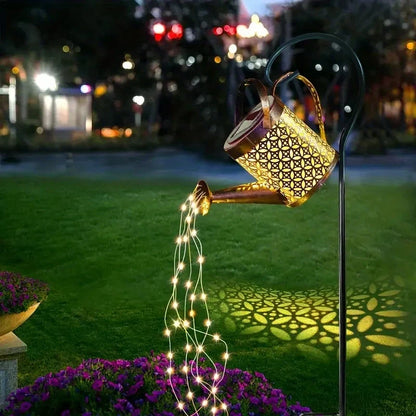 Solar Led Fairy Lights Lantern Watering Can Garden Decoration