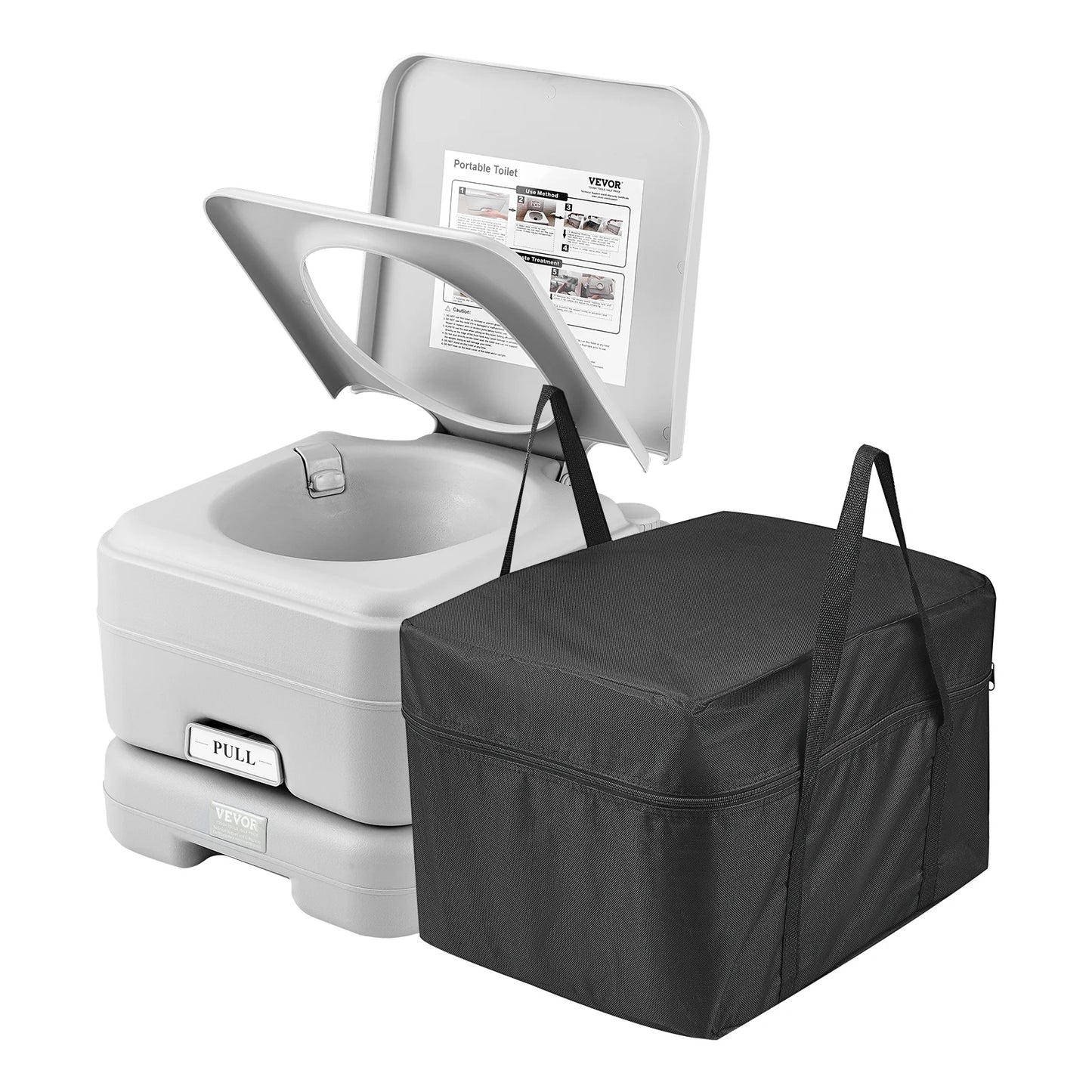 Portable Toilet Push-Button Flush Odorless Leak-Proof