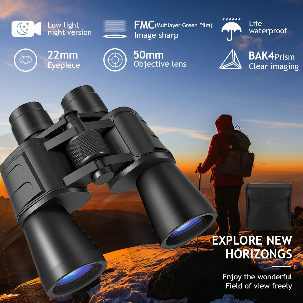 Binoculars Day Night Vision Long Range Waterproof 180x100 Zoom
