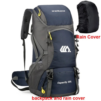 50L Mens Large Waterproof Hiking Backpack