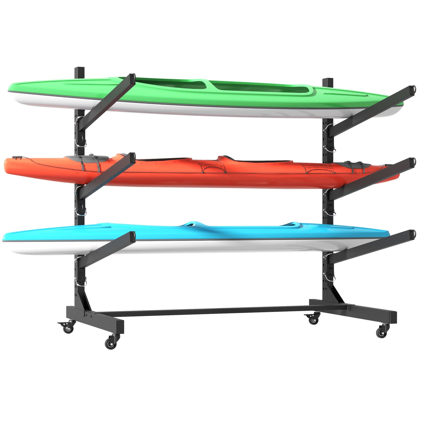 Kayak Storage Rack Ajustable Heavy Duty Holds 3 Kayaks