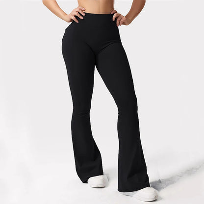 Women's High Waisted Tummy Control Wide Leg Yoga Pants