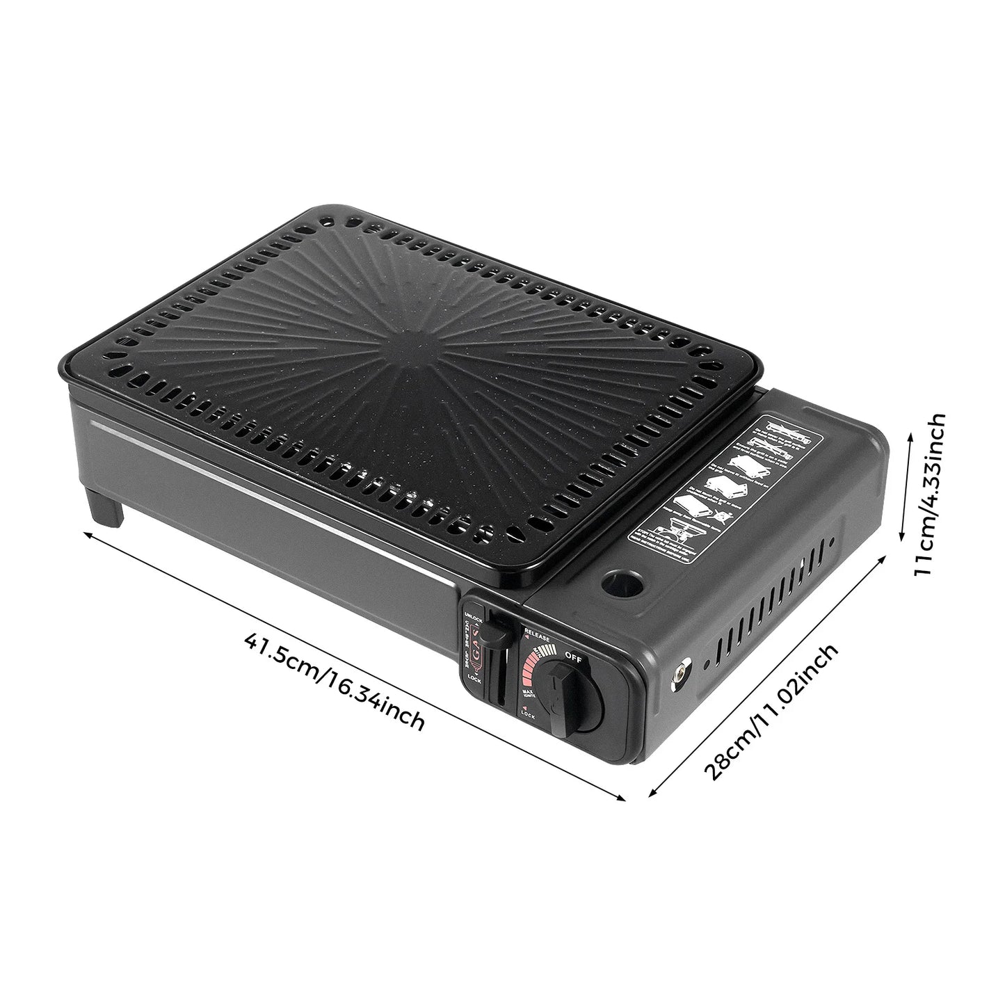 Dual Portable Butane Gas Camping Grill-Stove