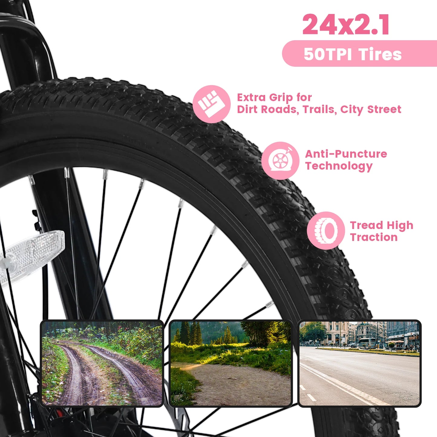 21-Speed Disc Brake Mountain Bike 24/26 Inch Wheels