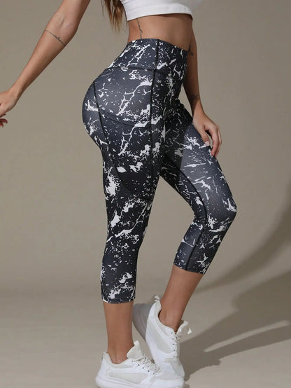 3 Pcs Women High Waist 3/4 Workout Leggings with Pockets