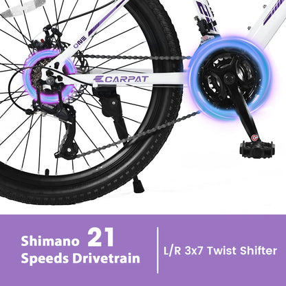 21-Speed Disc Brake Mountain Bike 24/26 Inch Wheels