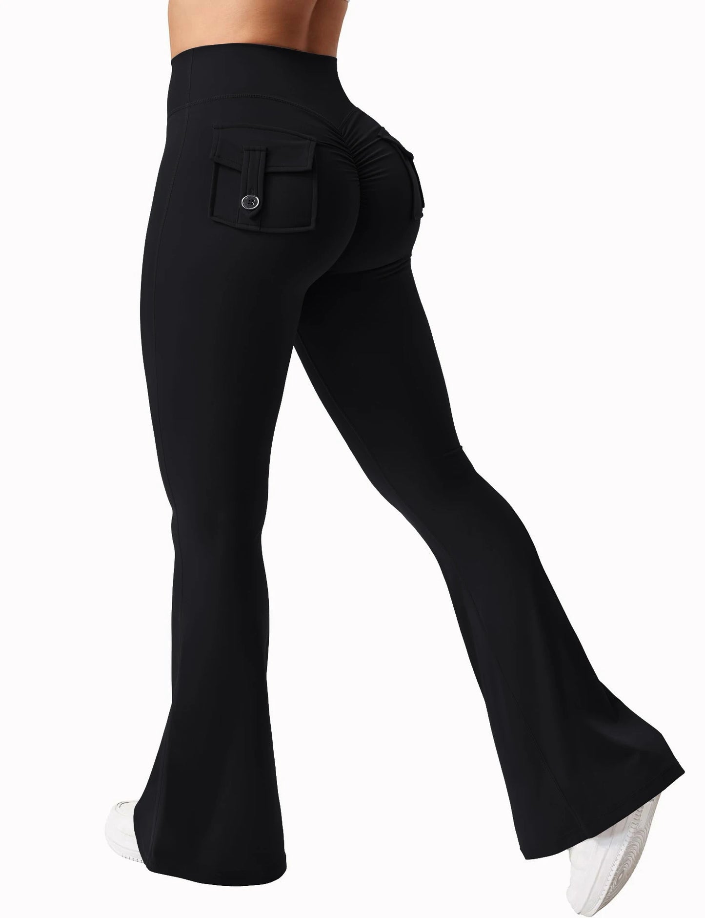 Women's High Waisted Tummy Control Wide Leg Yoga Pants