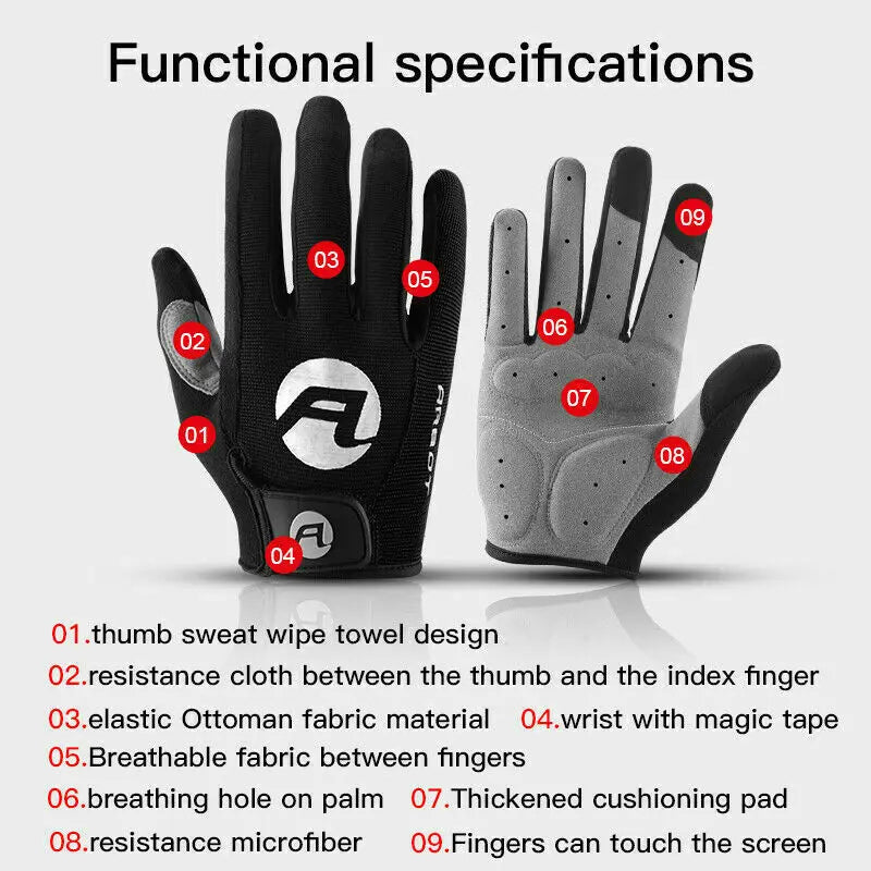 Cycling Gloves Anti-Slip Grips for Men Women with MTB Padded
