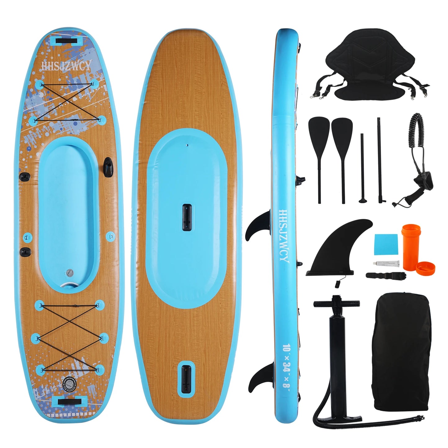 10' Inflatable Stand Up Paddle Board Kayak, 34'' Extra Wide,