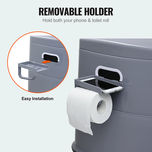 Outdoor Camping Porta Potty with 1.3G Detachable Inner Bucket
