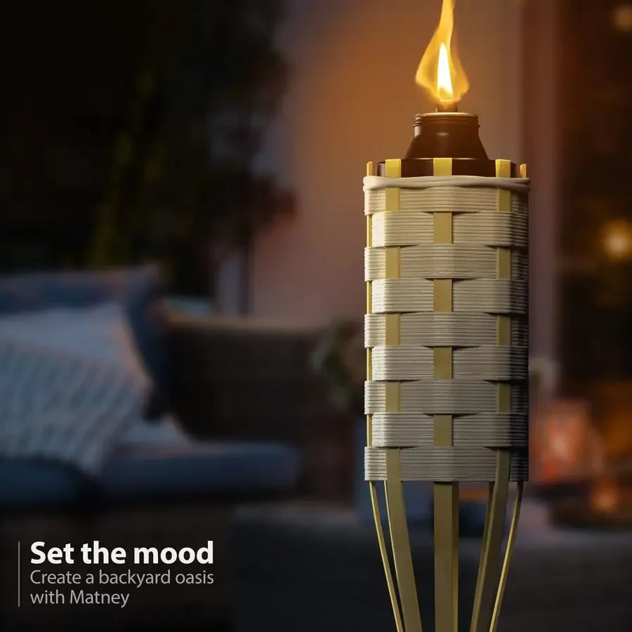 5 Ft. Tall Mosquitos Repellent Bamboo Torches for Outdoor 12 Pack