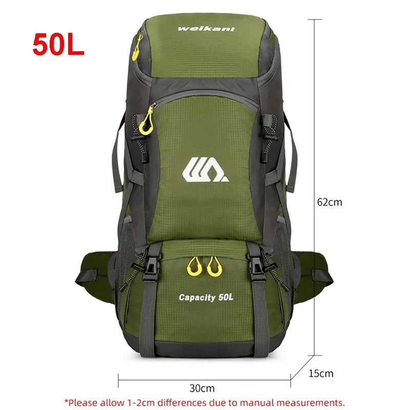 50L Mens Large Waterproof Hiking Backpack