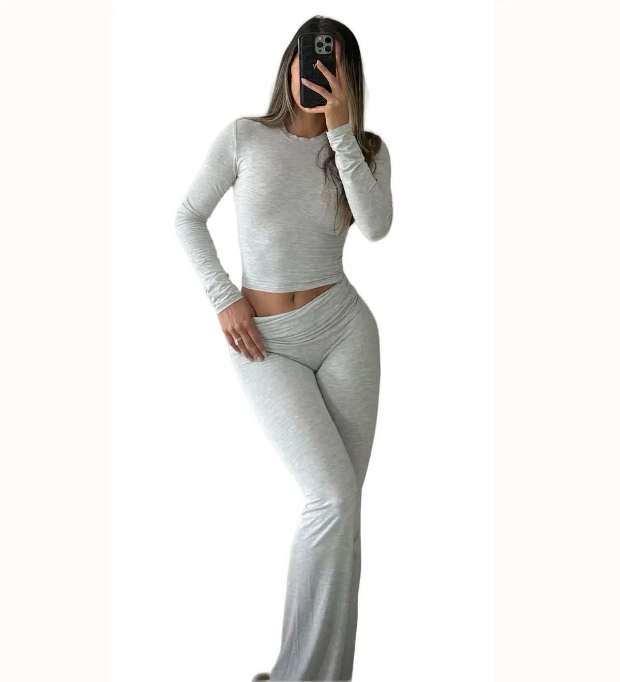 Women's Long Sleeve Wide Leg Activewear Yoga Two Piece Set