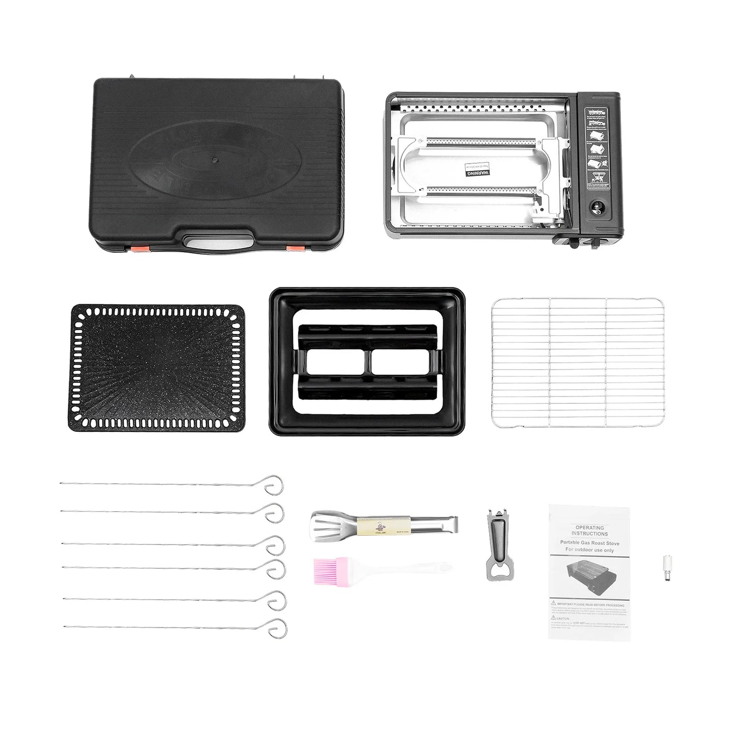 Dual Portable Butane Gas Camping Grill-Stove